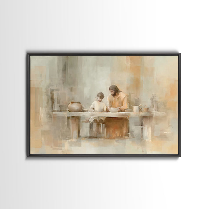 Teacher Of Peace – Framed Canvas Print – Jesus Painting – Christian Wall Art – Christian Art Canvas – Christian Gift Ideas – Modern Christi