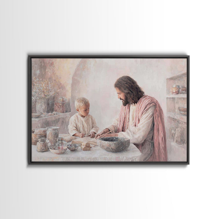 Home Of Faith, Framed Canvas Print, Christian Wall Art, Christian Art Canvas, Jesus Painting, Christian Christmas Art, Christian Decor