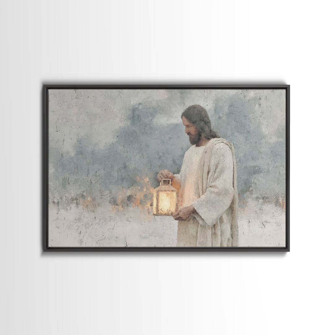 Winter Guiding Star – Framed Canvas Print – Christian Wall Art – Jesus Painting – Christian Art Canvas – Christmas Art Prints – Christian G