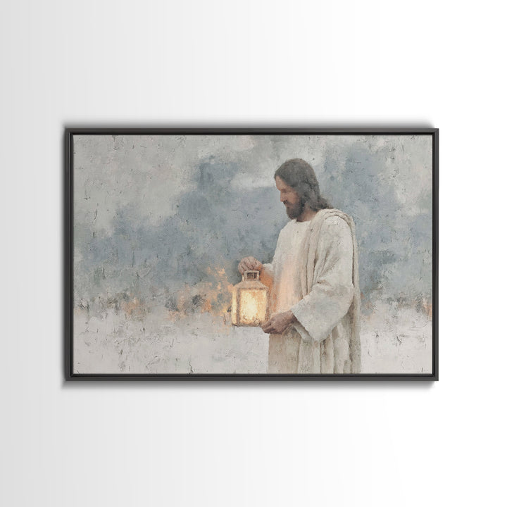 Winter Guiding Star – Framed Canvas Print – Christian Wall Art – Jesus Painting – Christian Art Canvas – Christmas Art Prints – Christian G