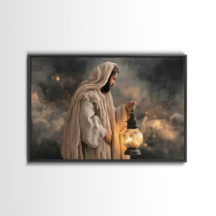Sacred Night | Framed Canvas Print | Christian Wall Art | Christian Art Canvas | Jesus Painting | Christian Christmas Art | Vintage Christi