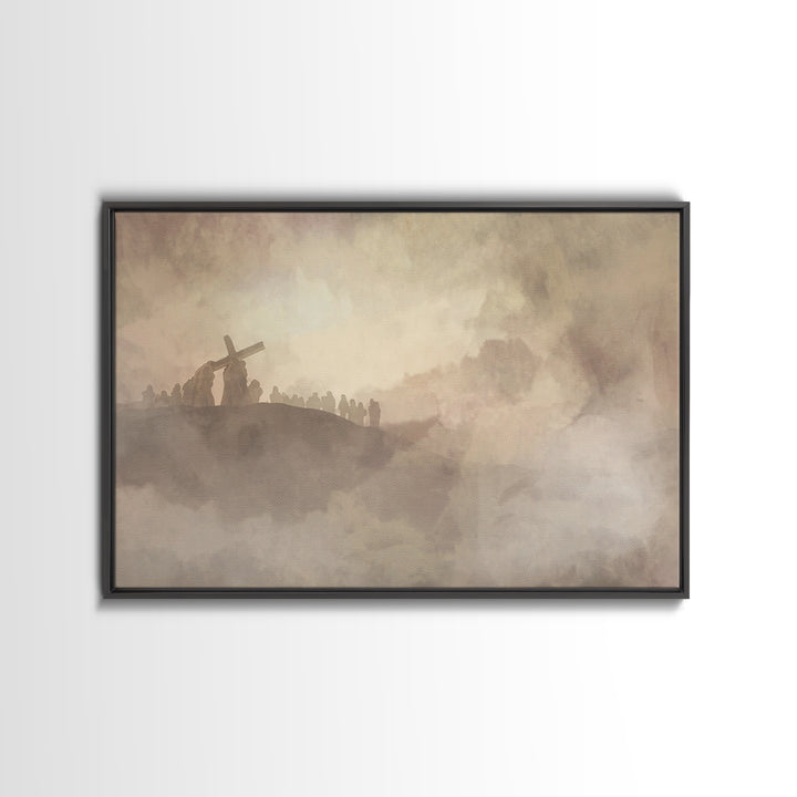 Calvary Silence – Framed Canvas Print – Christian Art Canvas – Christian Wall Art – Jesus Painting – Large Christian Painting – Christian H