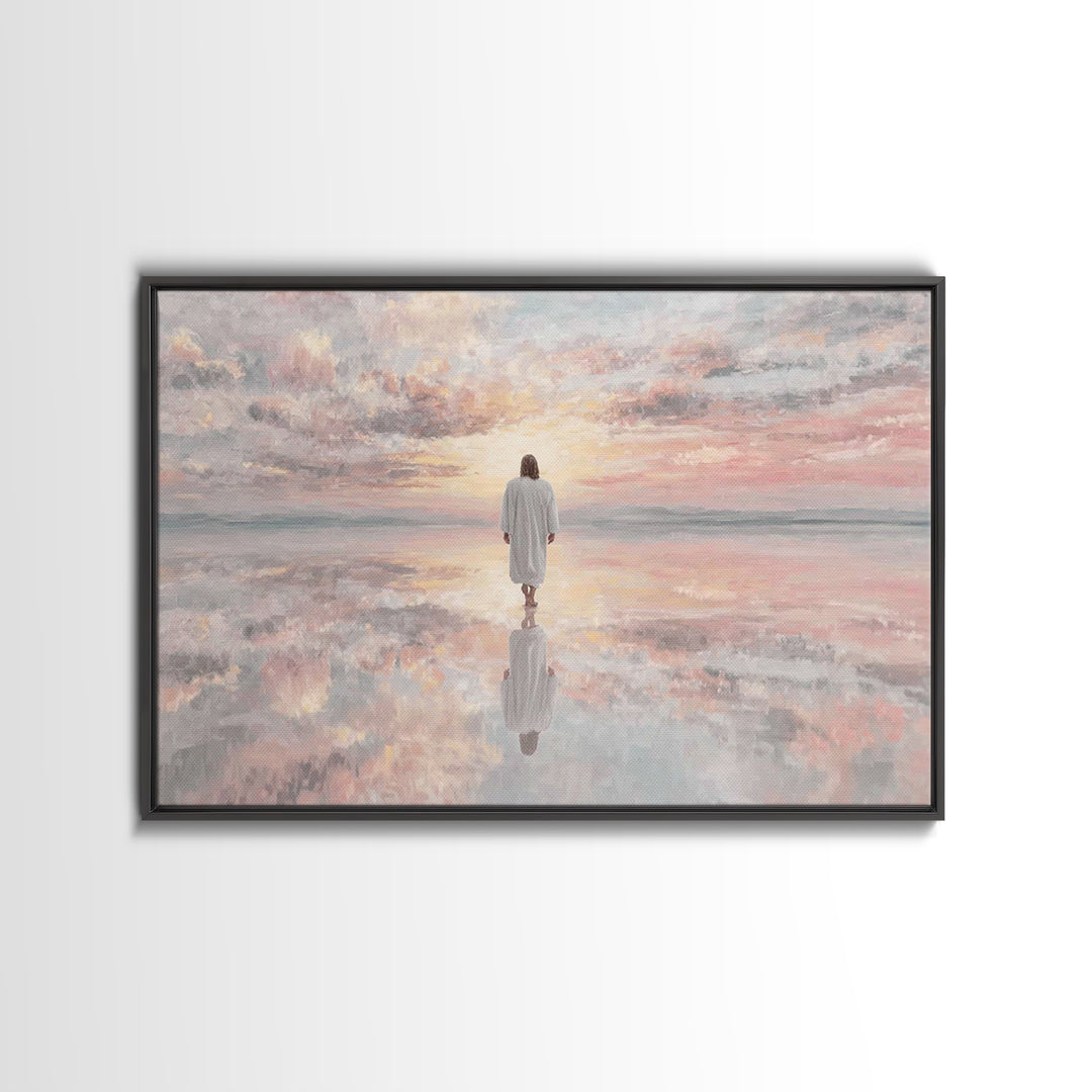 Heaven’s Gentle Horizon | Framed Canvas Print | Christian Art Canvas | Jesus Painting | Christian Wall Art | Modern Christian Painting | Ch