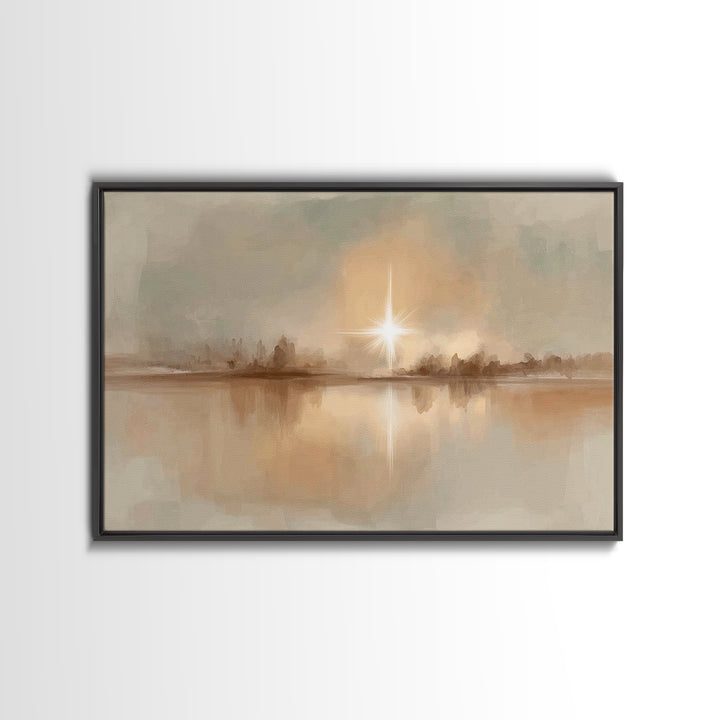 Radiant Bethlehem Star, Framed Canvas Print, Christian Wall Art, Christian Art Canvas, Christmas Art, Modern Christian Art, Christian Chris