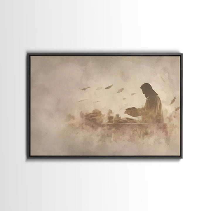 Heavenly Provision – Framed Canvas Print – Christian Wall Art – Christian Art Canvas – Jesus Painting – Moody Christian Art – Christian Art