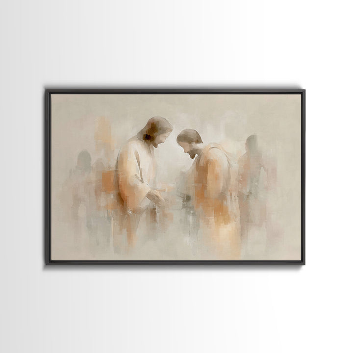 Humble Offering – Framed Canvas Print – Christian Wall Art – Christian Art Canvas – Modern Christian Art – Jesus Painting – Christian Art G