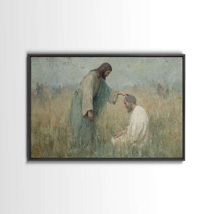 Morning Of Healing – Framed Canvas Print – Christian Painting – Christian Wall Art – Jesus Art Print – Christian Art Canvas – Christian Gif
