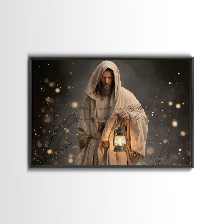 Lantern Of Grace | Framed Canvas Print | Jesus Canvas Art | Christian Wall Art | Christian Art Canvas | Christian Gift | Vintage Christian