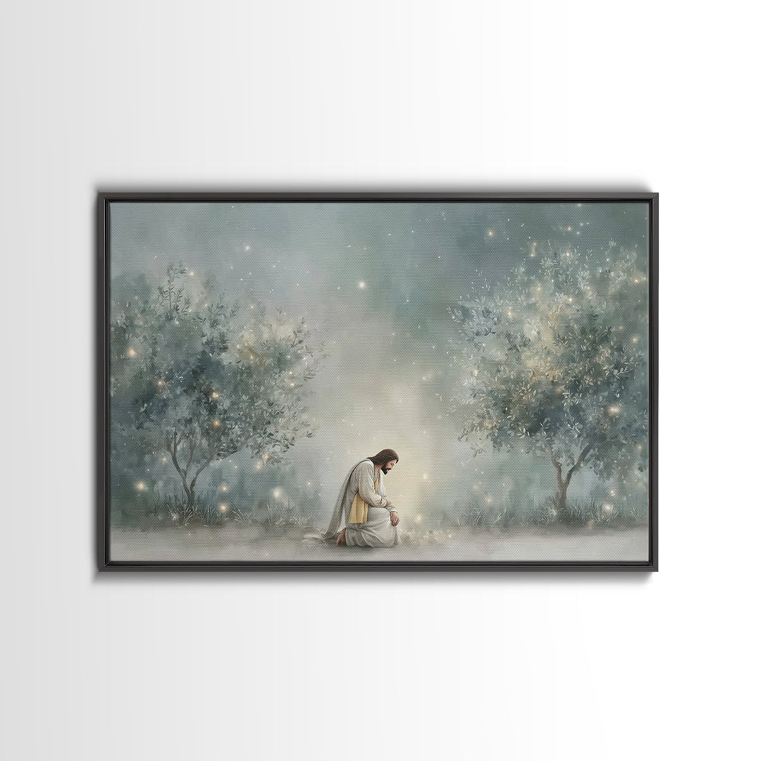 Heavenly Stillness - Framed Canvas Print - Christian Wall Art - Modern Christian Art - Jesus Painting - Christian Art Canvas