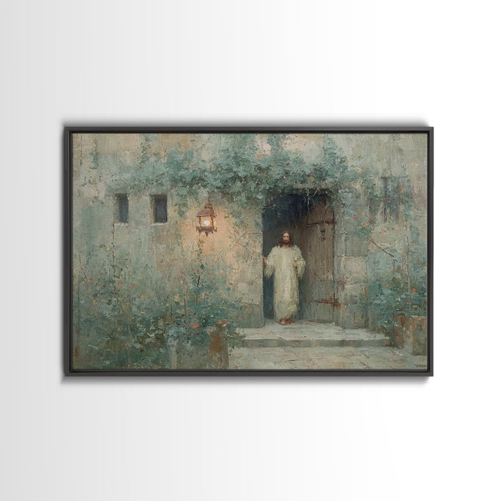 Light Of Welcome - Framed Canvas Print - Christian Wall Art - Modern Christian Art - Jesus Painting - Christian Art Canvas