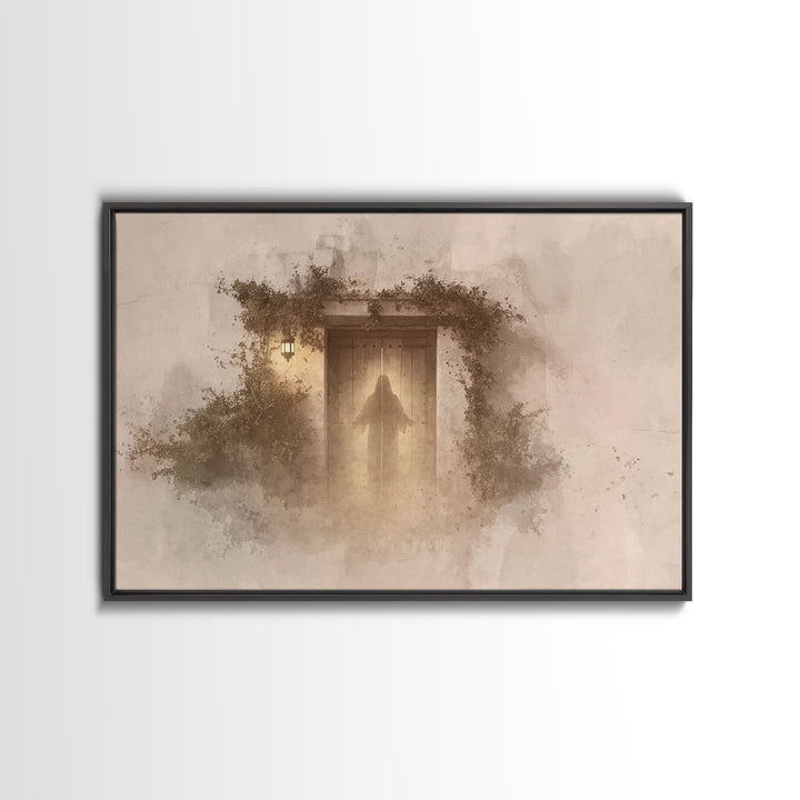 Glowing Promise - Framed Canvas Print - Christian Art Canvas - Christian Wall Art - Jesus Painting - Modern Christian Art