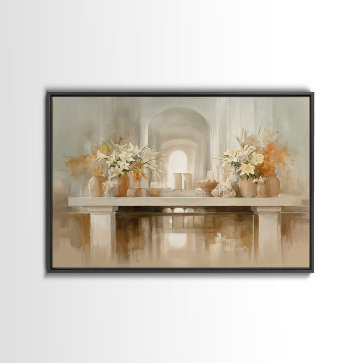 Sanctuary Of Lilies – Framed Canvas Print – Christian Decor For Home – Christian Art Prints – Christian Art Canvas – Christian Art Gift – S