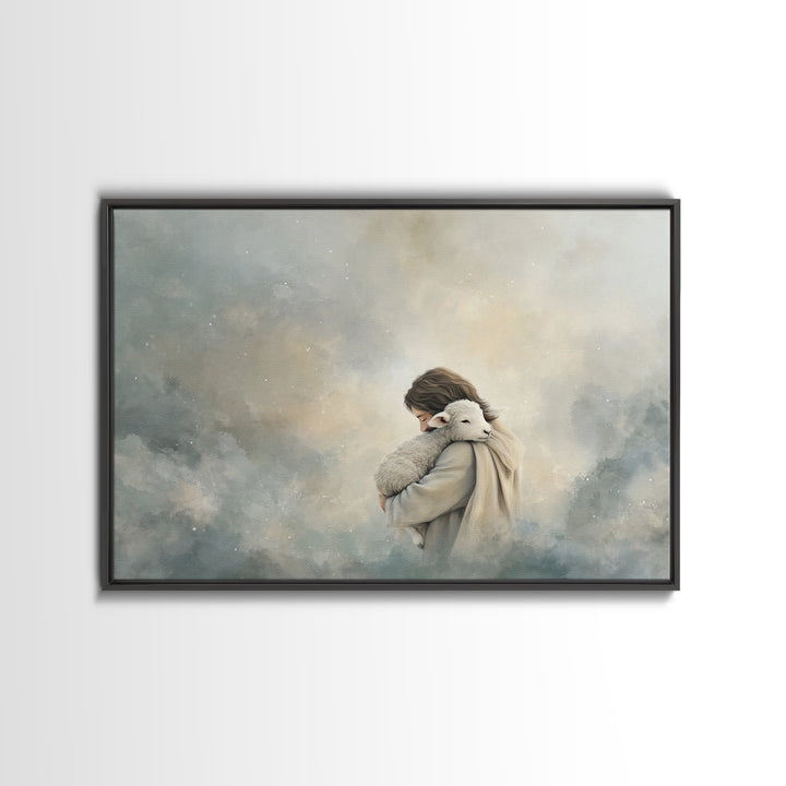 Gentle Haven Light | Framed Canvas Print | Christian Art Canvas | Jesus Painting | Christian Wall Art | Christmas Art | Christian Home Deco