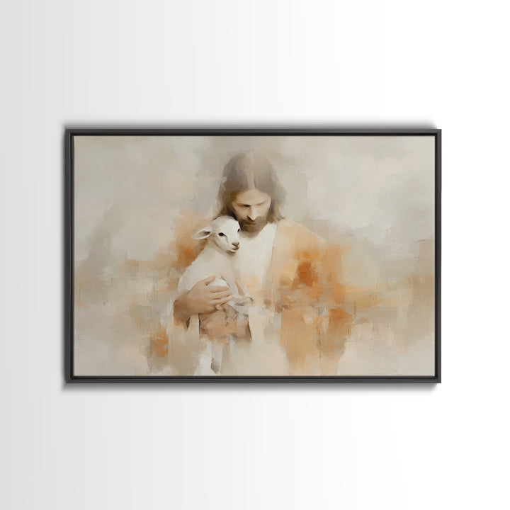 Grace In Stillness, Framed Canvas Print, Christian Wall Art, Christian Art Canvas, Jesus Painting, Christmas Art, Christian Decoration, Chr