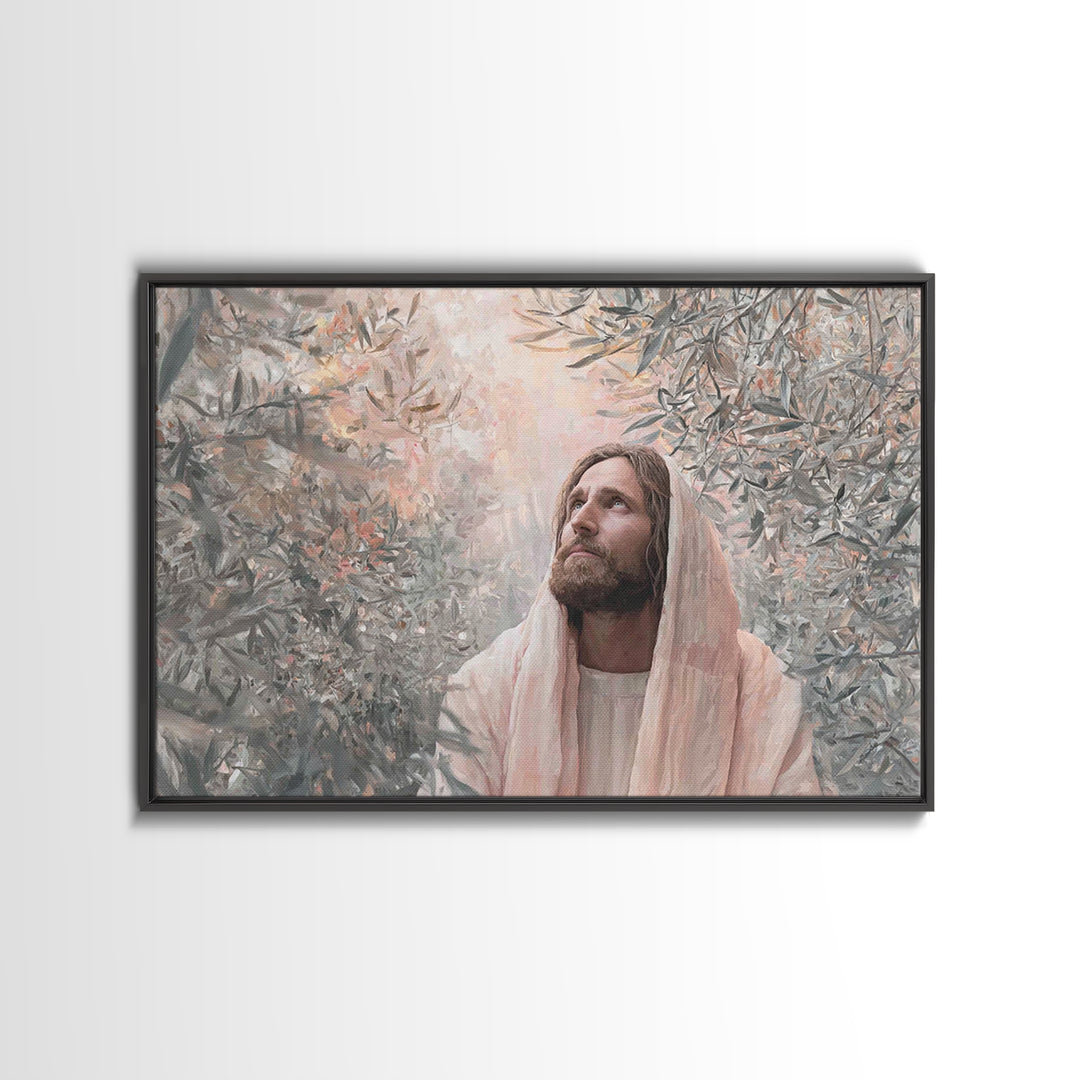 Garden Of Hope | Framed Canvas Print | Christian Art | Jesus Painting | Christian Art Canvas | Christian Wall Art | Christian Christmas Art
