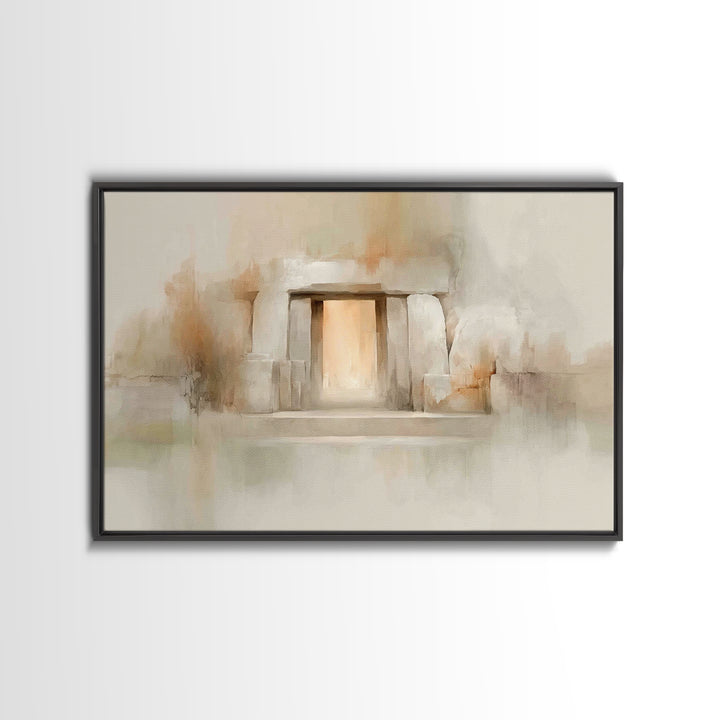 Stone Gate Hope – Framed Canvas Print – Christian Wall Art – Christian Art Canvas – Easter Art – Christian Painting – Christian Decor – Uni