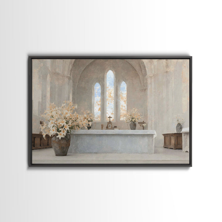 Light Of Grace Altar, Framed Canvas Print, Christian Art Canvas, Christian Wall Art, Christian Art Work, Minimalist Christian Art, Christia