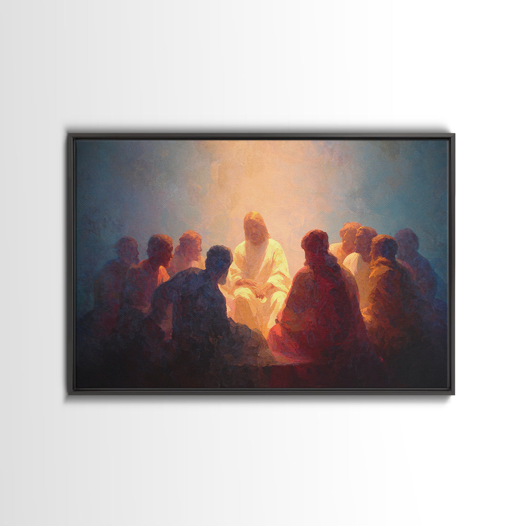 Eternal Gathering, Framed Canvas Print, Christian Art Canvas, Jesus Painting, Christian Wall Art, Christmas Art Prints, Modern Christian Ar