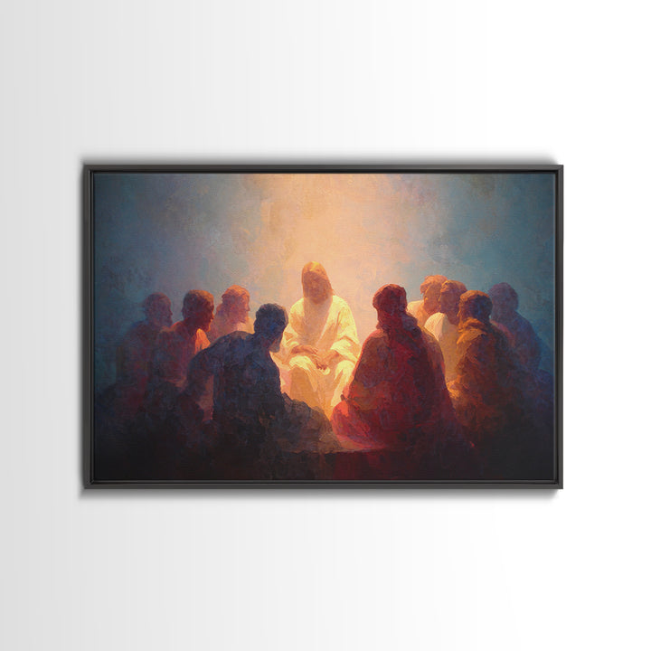 Eternal Gathering, Framed Canvas Print, Christian Art Canvas, Jesus Painting, Christian Wall Art, Christmas Art Prints, Modern Christian Ar