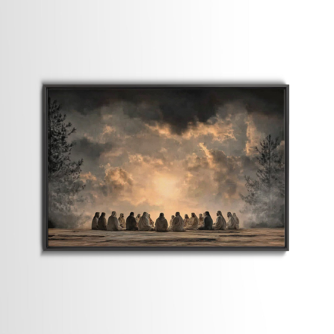 Holy Summit | Framed Canvas Print | Christian Wall Art | Christian Christmas Art | Jesus Painting | Christian Art Canvas | Vintage Christia