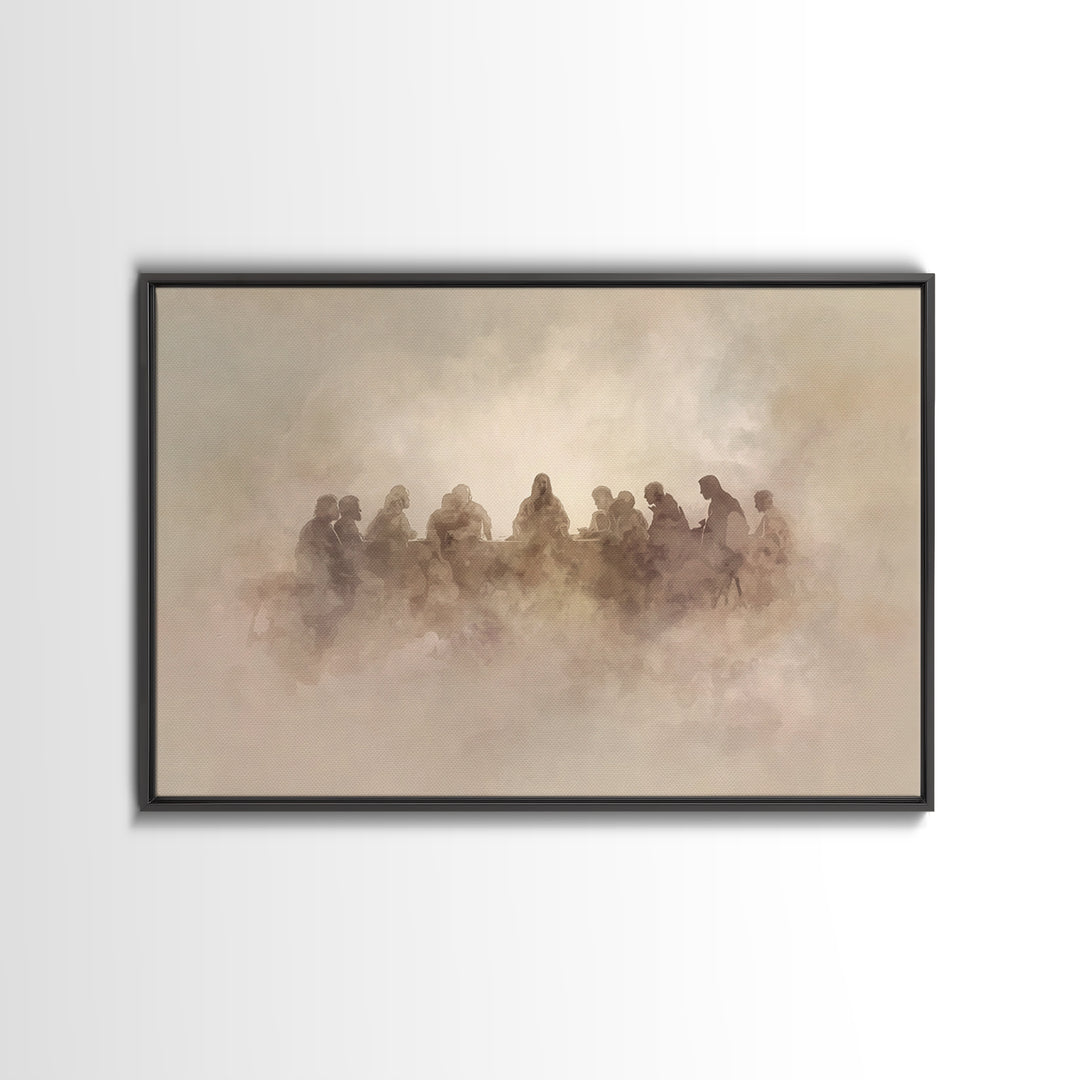 Mystic Supper - Framed Canvas Print - Christian Art Canvas - Jesus Painting - Christian Wall Art - Subtle Christian Art - Christian Christm