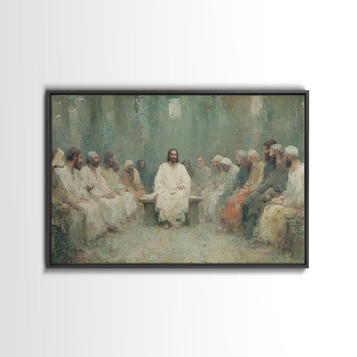 Heavenly Circle | Framed Canvas Print | Christian Art Canvas | Jesus Painting | Modern Christian Art | Christian Gift Ideas | Christmas Wal