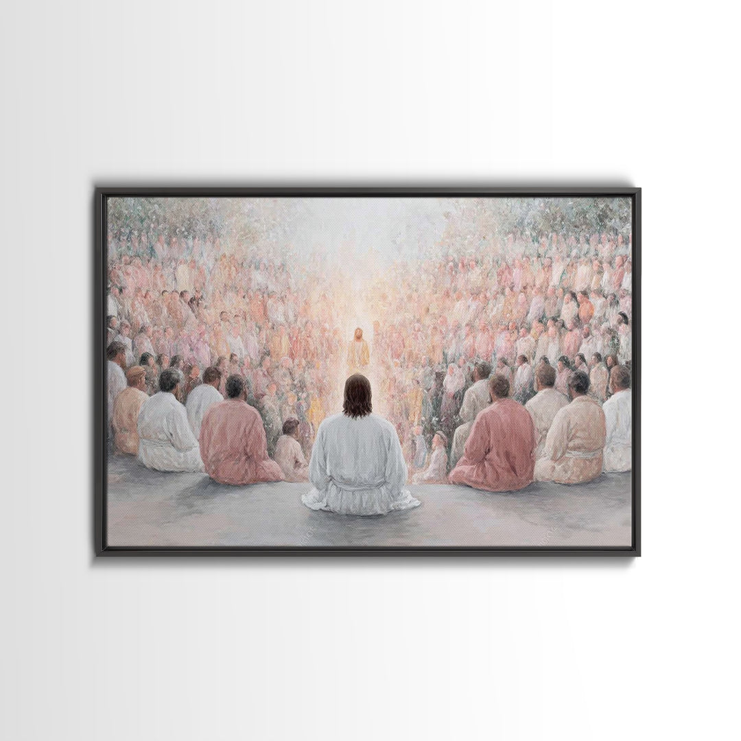 Radiant Discourse, Framed Canvas Print, Christian Wall Art, Jesus Painting, Christian Art Canvas, Modern Christian Painting, Christian Deco