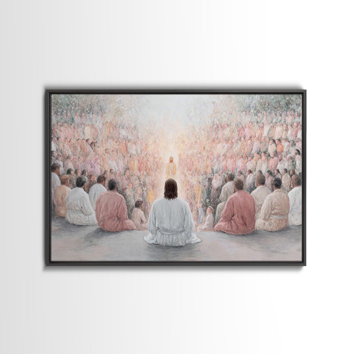 Radiant Discourse, Framed Canvas Print, Christian Wall Art, Jesus Painting, Christian Art Canvas, Modern Christian Painting, Christian Deco
