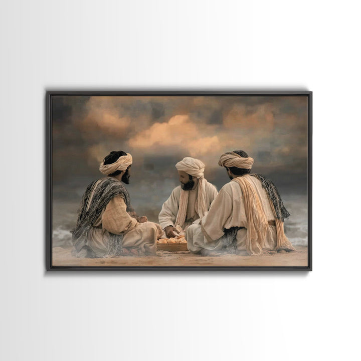 Bread At Dawn | Framed Canvas Print | Christian Art Canvas | Jesus Painting | Christian Wall Art | Moody Christian Art | Christian Art Prin