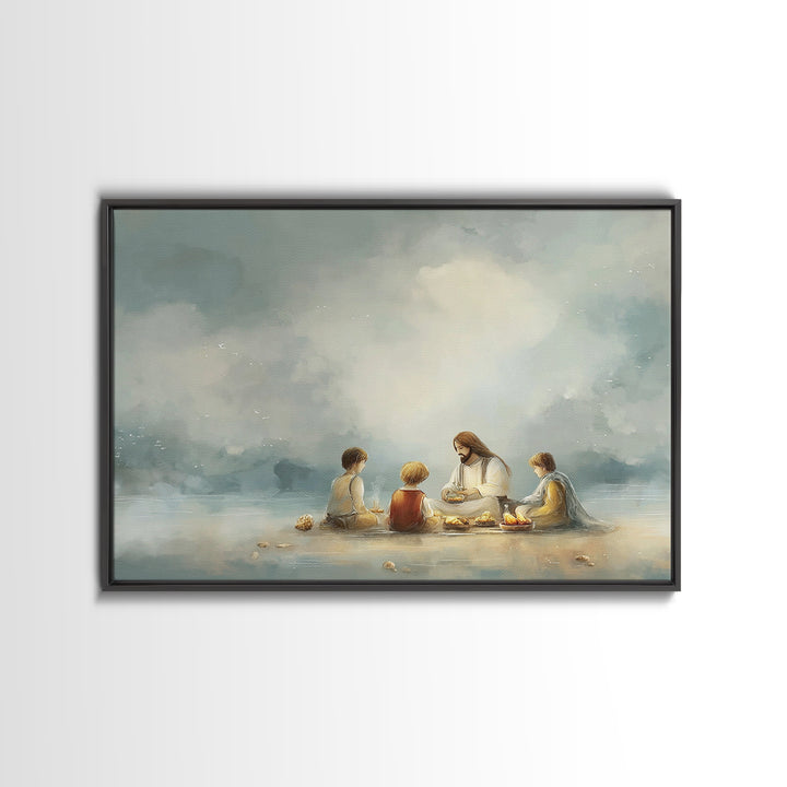 Blossoms Of Grace – Framed Canvas Print – Christian Wall Art – Jesus Painting – Christian Art Canvas – Christian Christmas Art