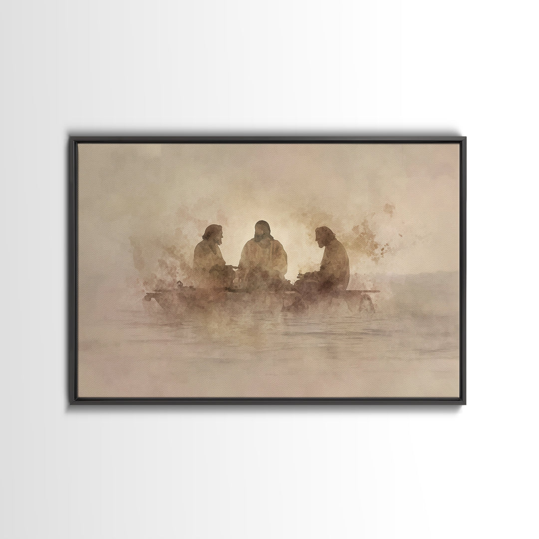 Sacred Morning Light – Framed Canvas Print – Christian Art Canvas – Jesus Painting – Christmas Art Prints – Christian Wall Art – Christian
