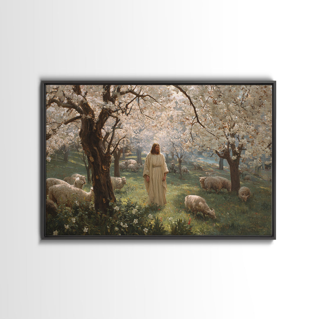Quiet Fellowship – Framed Canvas Print – Christian Wall Art – Christian Art Canvas – Jesus Painting – Christmas Wall Art – Christian Gift