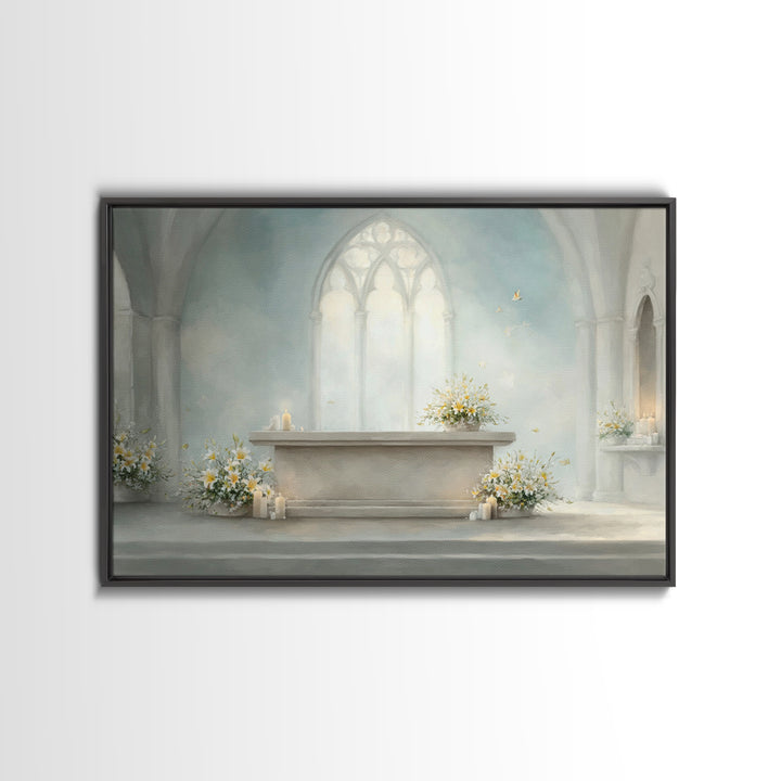 Sanctuary Of Light – Framed Canvas Print – Christian Wall Art – Christian Art Canvas – Jesus Painting – Christian Decor – Christmas Art