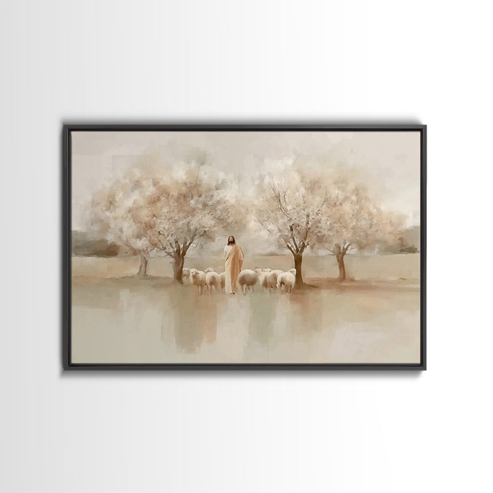 Dawn Of Blessing – Framed Canvas Print – Christian Christmas Art – Christian Art Print – Jesus Painting – Christian Wall Art – Christmas Ca