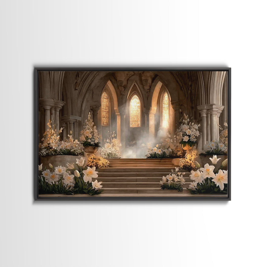 Temple Blossoms – Framed Canvas Print – Christian Christmas Art – Christian Wall Art – Christian Art Canvas – Jesus Painting – Christian De