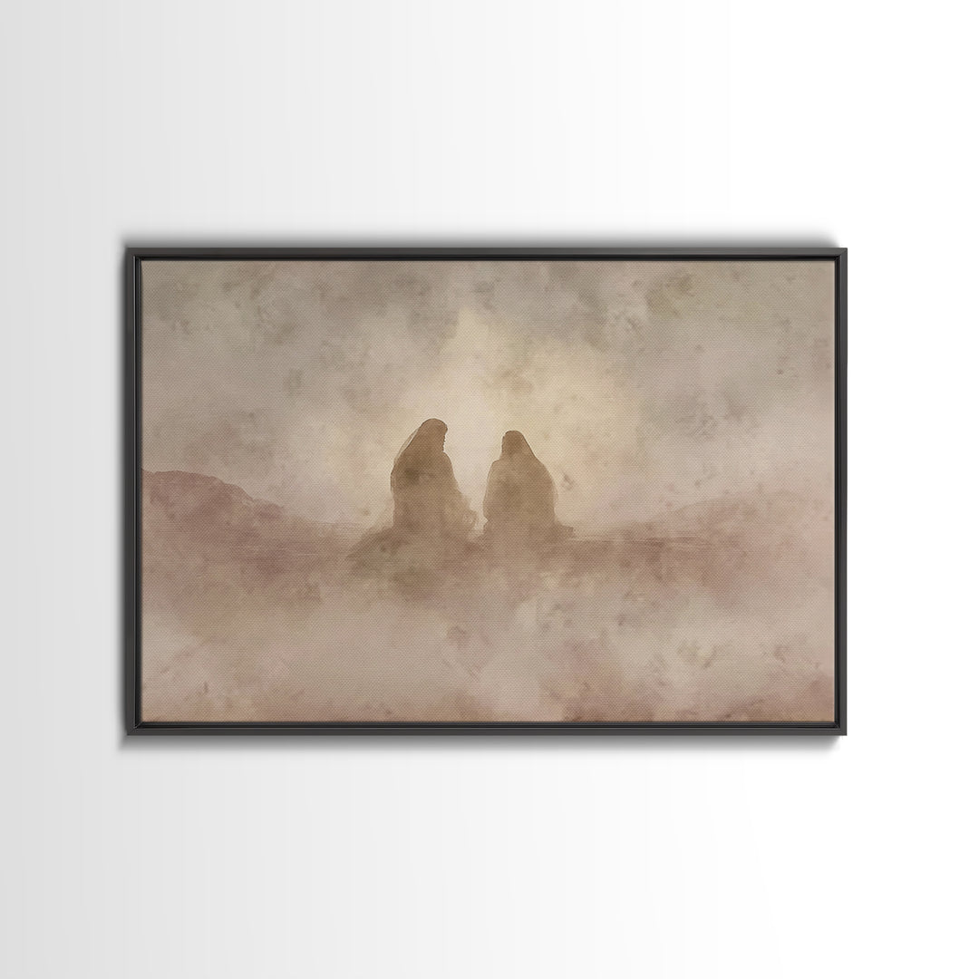 Sacred Companions – Framed Canvas Print – Christian Art Canvas – Christian Wall Art – Christian Painting – Minimalist Christian Art – Chris