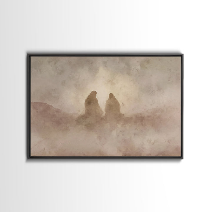 Sacred Companions – Framed Canvas Print – Christian Art Canvas – Christian Wall Art – Christian Painting – Minimalist Christian Art – Chris