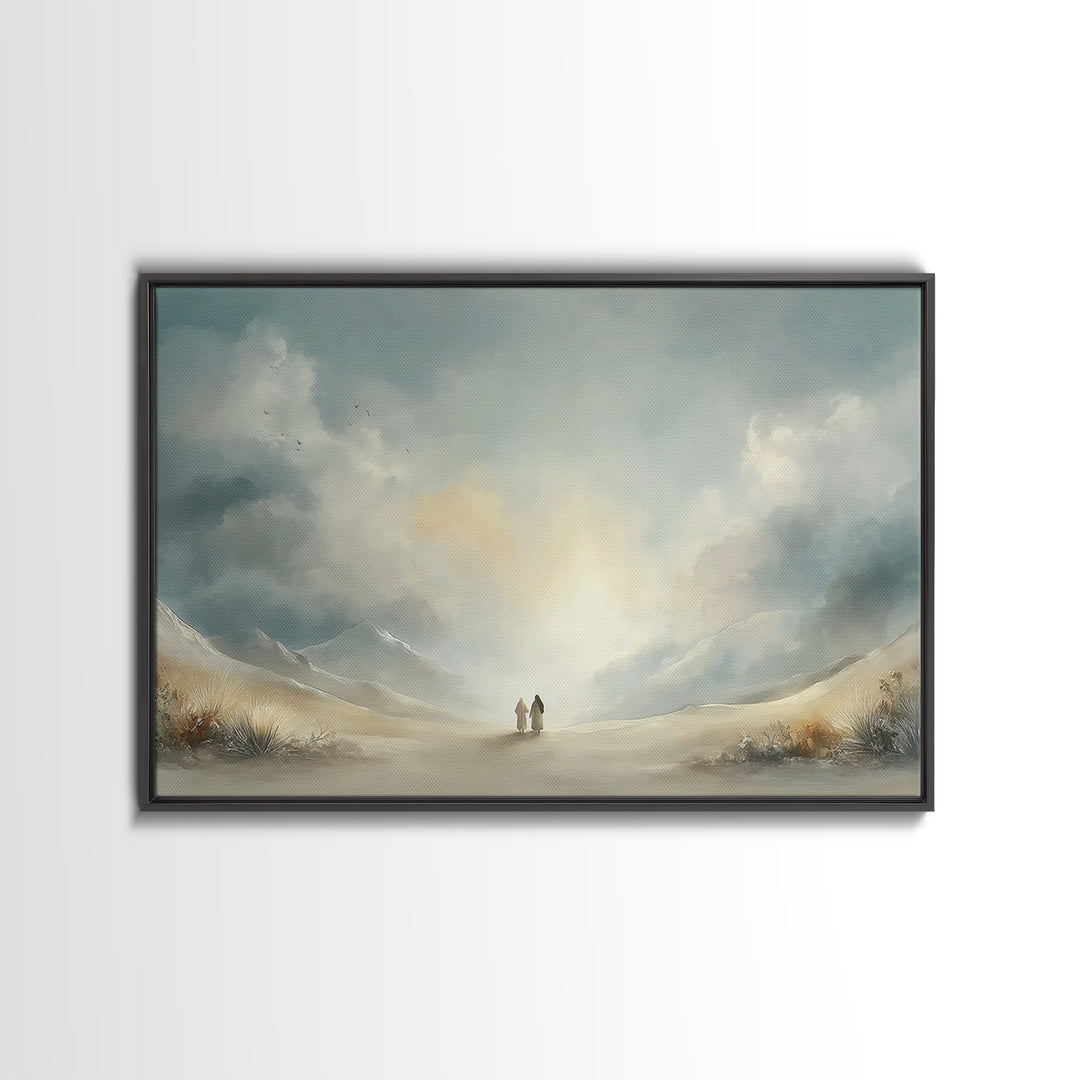 Desert Dawn – Framed Canvas Print – Christian Wall Art – Christian Art Canvas – Subtle Christian Art – Christian Painting – Christian Decor