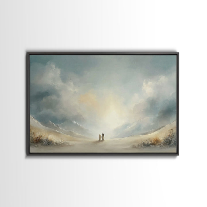 Desert Dawn – Framed Canvas Print – Christian Wall Art – Christian Art Canvas – Subtle Christian Art – Christian Painting – Christian Decor