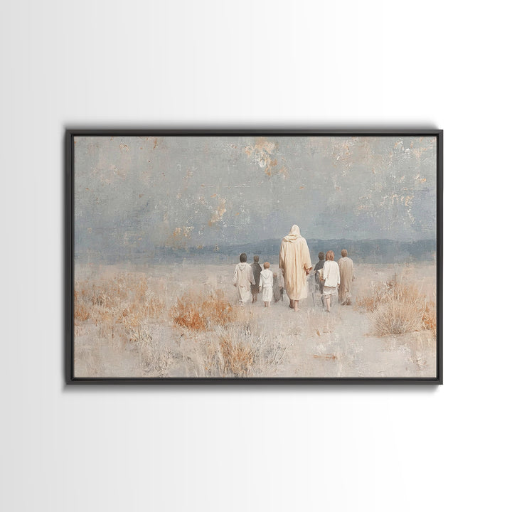 Guiding Shepherd – Framed Canvas Print – Christian Wall Art – Jesus Painting – Christian Art Canvas – Christian Decor – Christian Gift