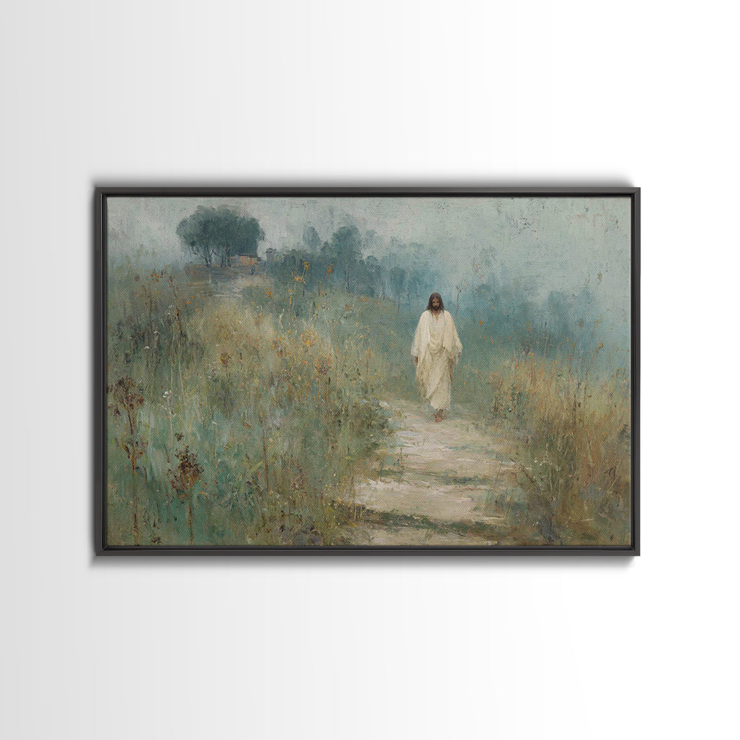 Fields Of Promise | Framed Canvas Print | Christian Art Canvas | Jesus Painting | Christian Wall Art | Subtle Christian Art