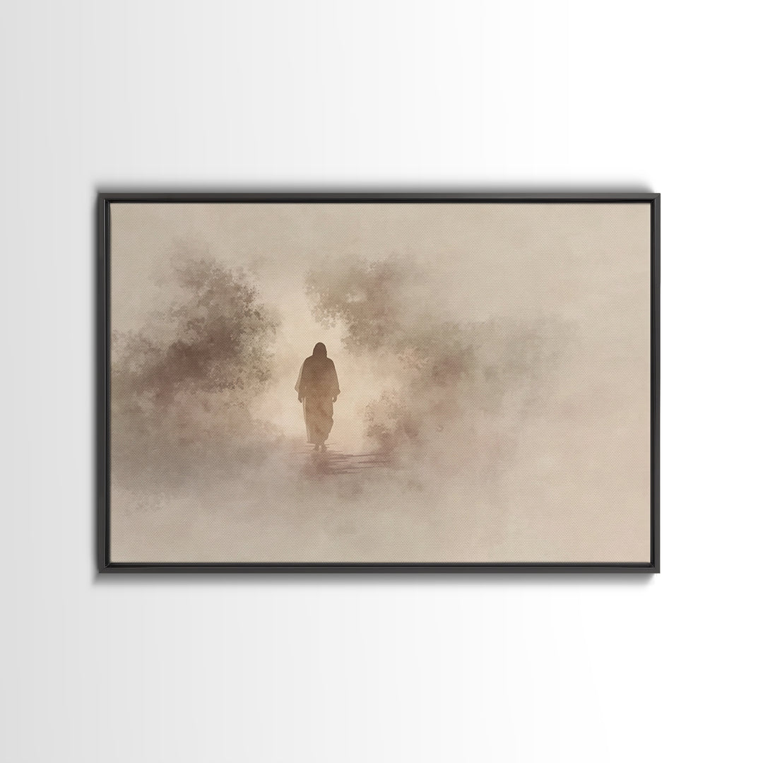 Silent Redeemer, Framed Canvas Print, Christian Art Canvas, Christian Wall Art, Jesus Painting, Minimalist Christian Art
