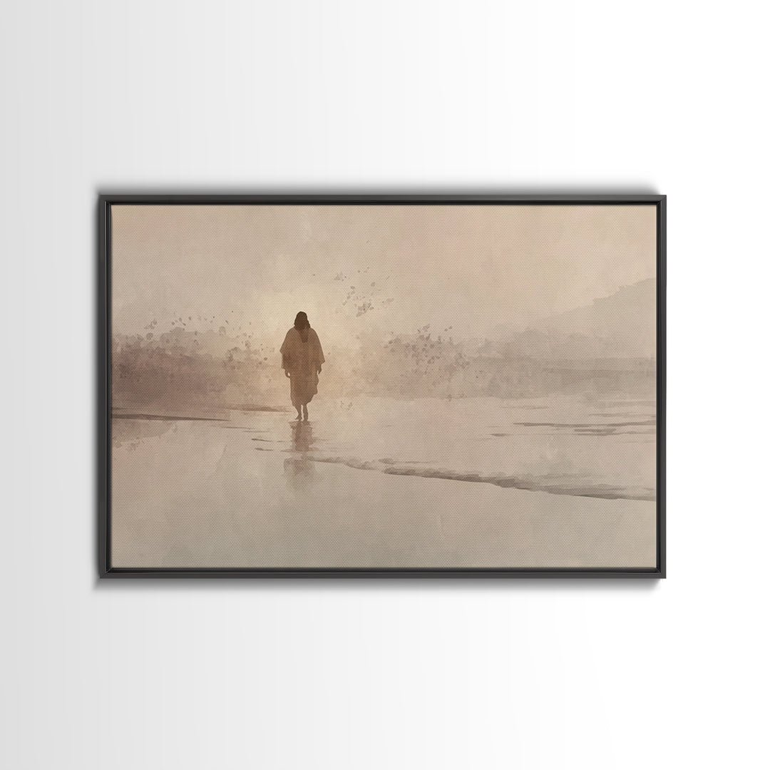 Desert Dawn Peace, Framed Canvas Print, Christian Art Canvas, Jesus Painting, Christian Wall Art, Subtle Christian Art, Christian Christmas