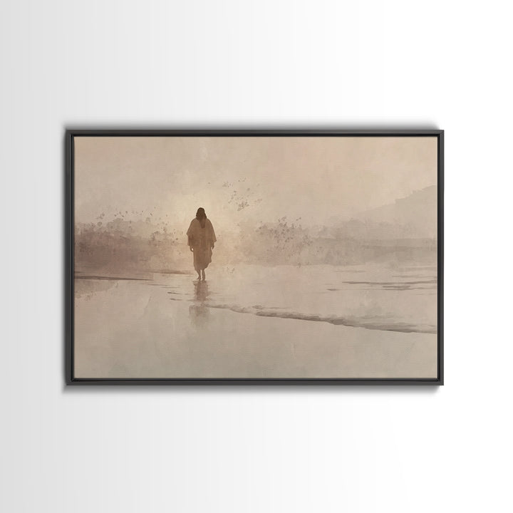 Desert Dawn Peace, Framed Canvas Print, Christian Art Canvas, Jesus Painting, Christian Wall Art, Subtle Christian Art, Christian Christmas