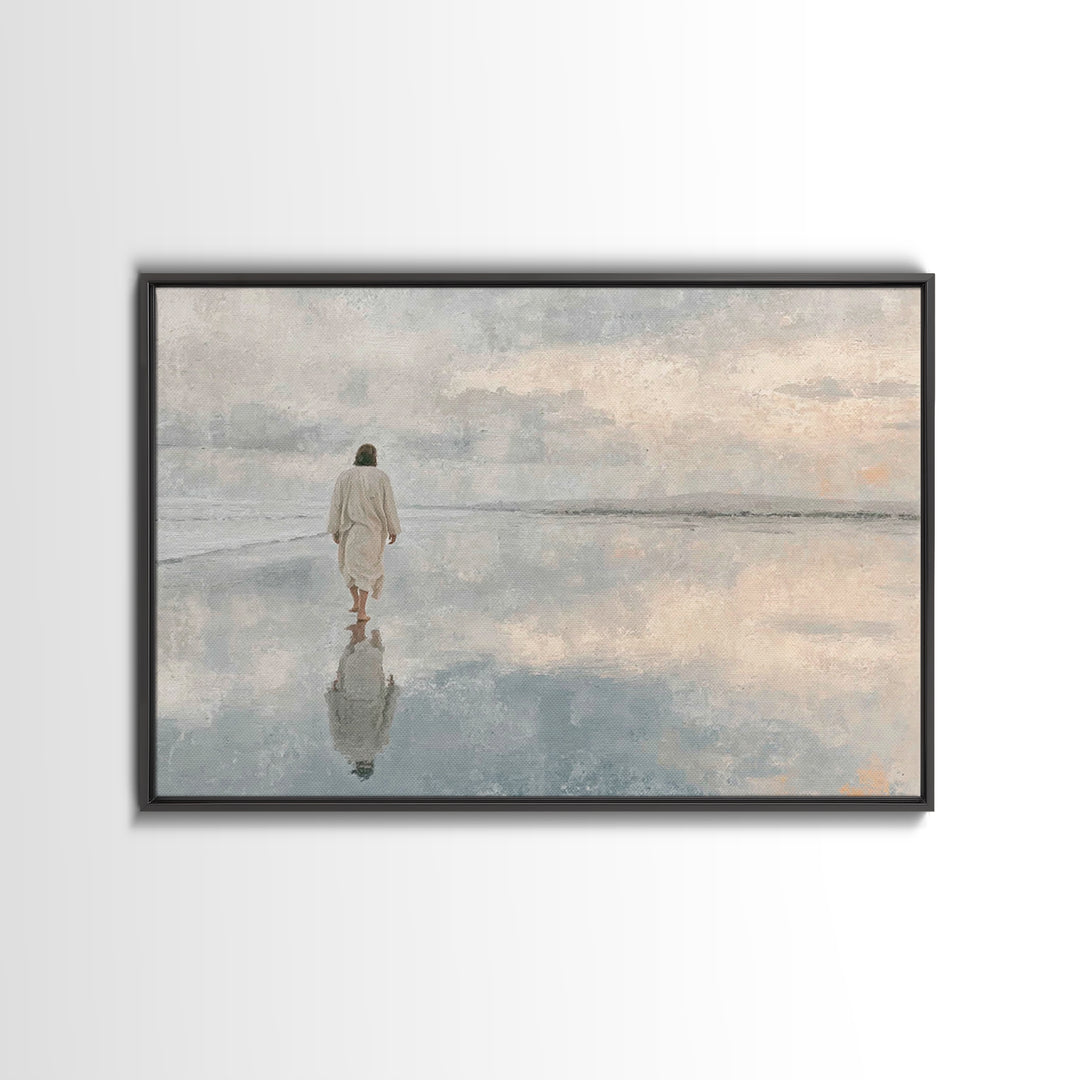 Still Waters Faith – Framed Canvas Print – Christian Wall Art – Christian Art Canvas – Jesus Painting – Moody Christian Art – Christian Dec