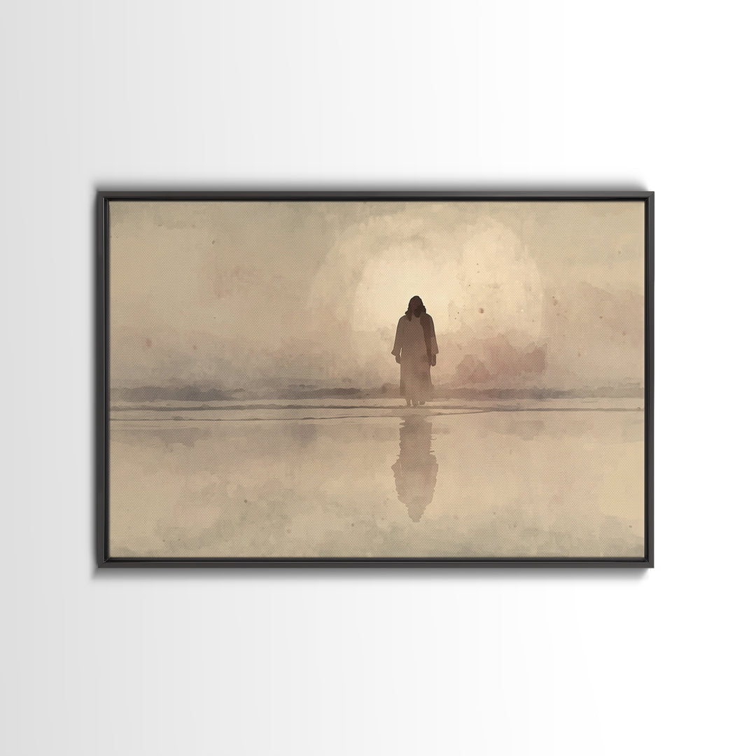 Morning Glory Walk – Framed Canvas Print – Jesus Painting – Christian Art Canvas – Christian Wall Art – Christian Gift – Abstract Christian