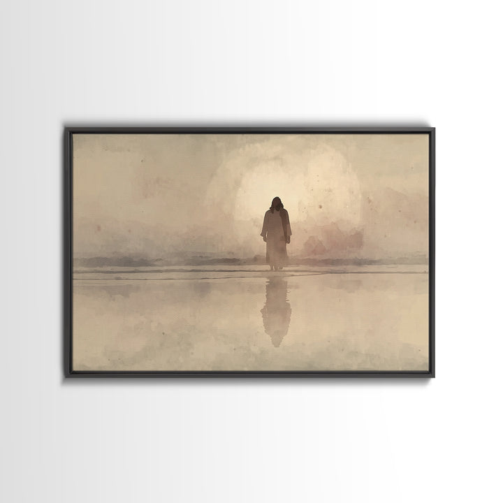 Morning Glory Walk – Framed Canvas Print – Jesus Painting – Christian Art Canvas – Christian Wall Art – Christian Gift – Abstract Christian