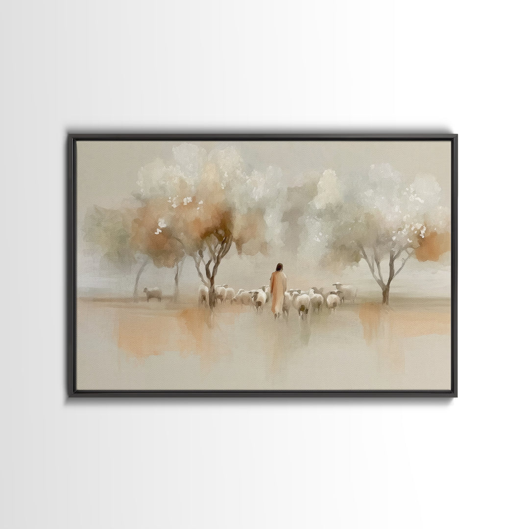 Orchard Of Peace | Framed Canvas Print | Jesus Painting | Christian Art Canvas | Christian Wall Art | Moody Christian Art | Christian Gift