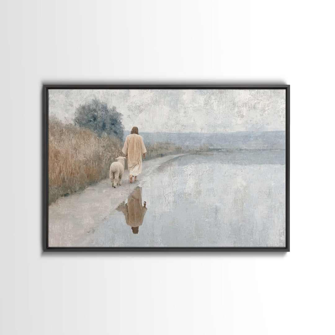Radiant Hope Path, Framed Canvas Print, Christian Art Canvas, Christian Wall Art, Jesus Painting, Modern Christian Art
