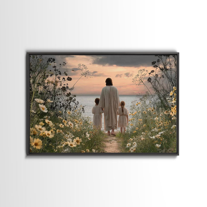 Sunset Of Mercy – Framed Canvas Print – Christian Art Canvas – Jesus Painting – Christian Wall Art – Moody Christian Art